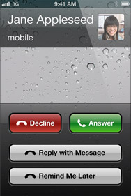 iOS6 Call reject - Text